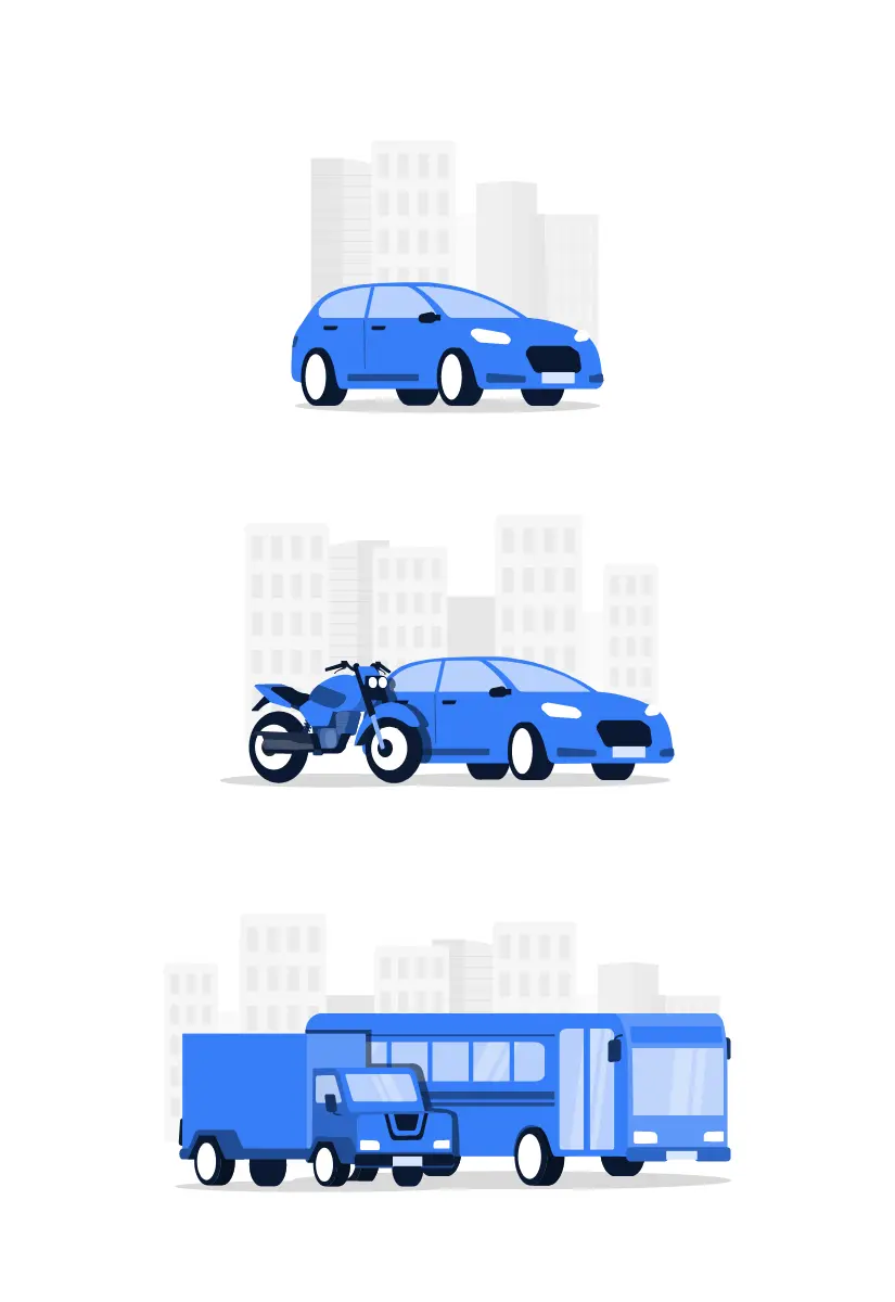 Autopractik ilustraciones coche moto autobus