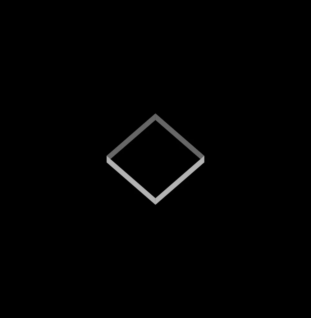 El símbolo de Romano Glass en versión con fondo negro.