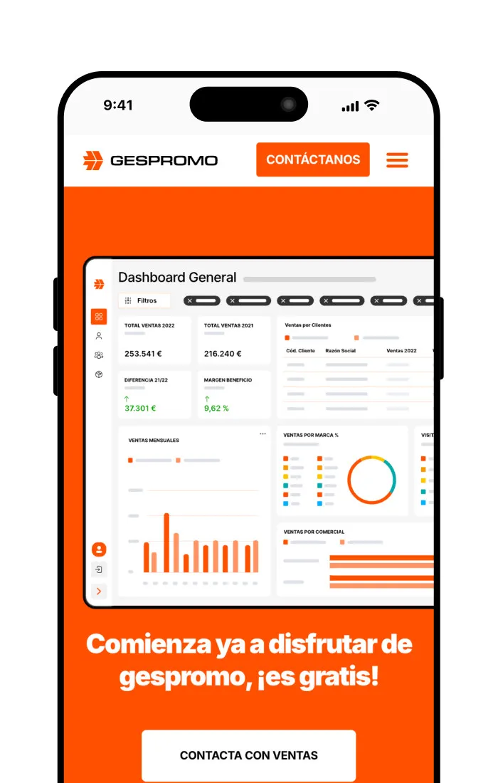 Diseño de interfaz de usuario del Dashboard General móvil con gráficos de resumen financiero y botón de llamada a la acción en color naranja.